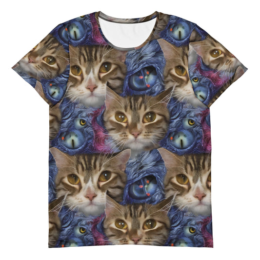 Men's Athletic T-Shirt - Feline Fantasy