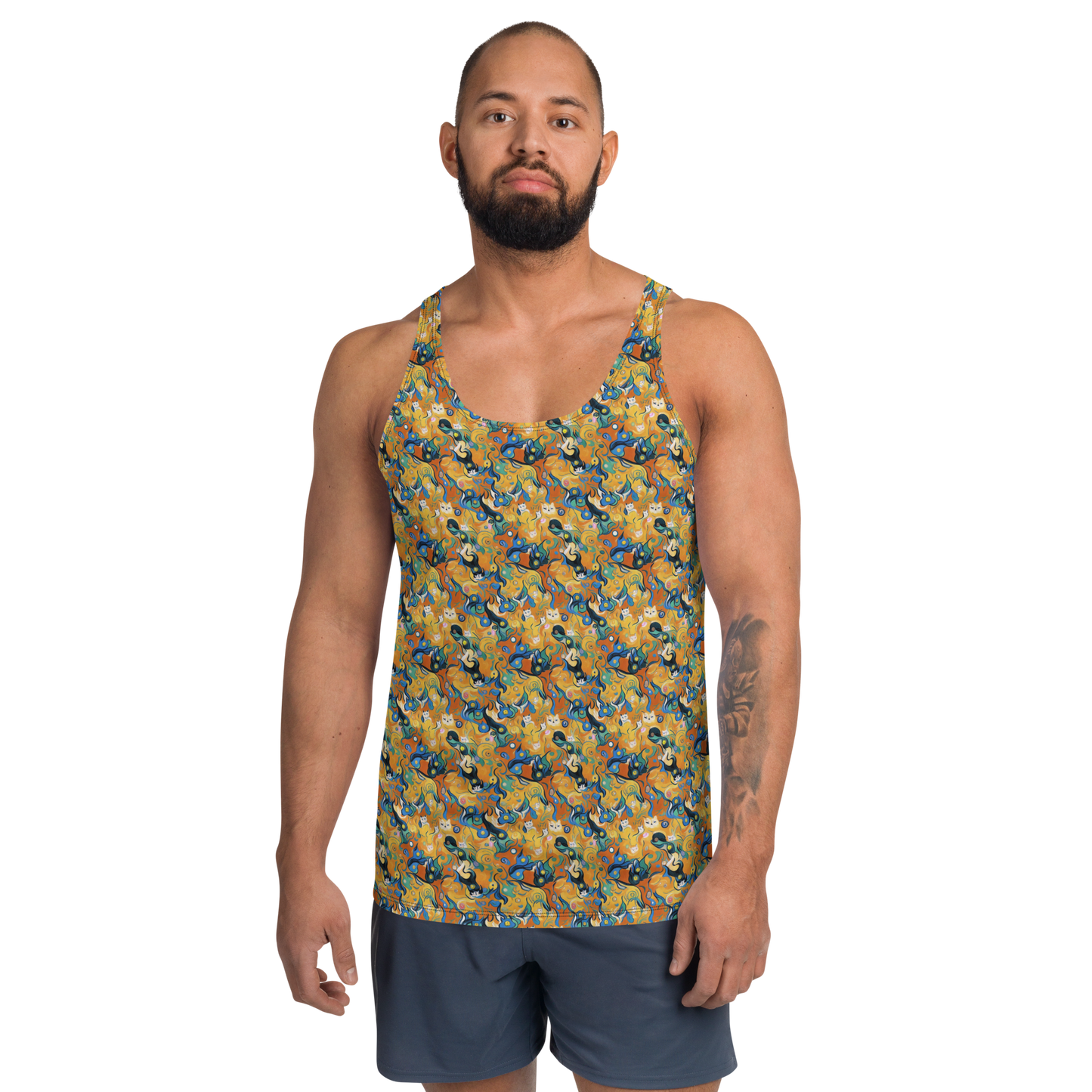 Men's Tank Top - Whimsical Feline Dance