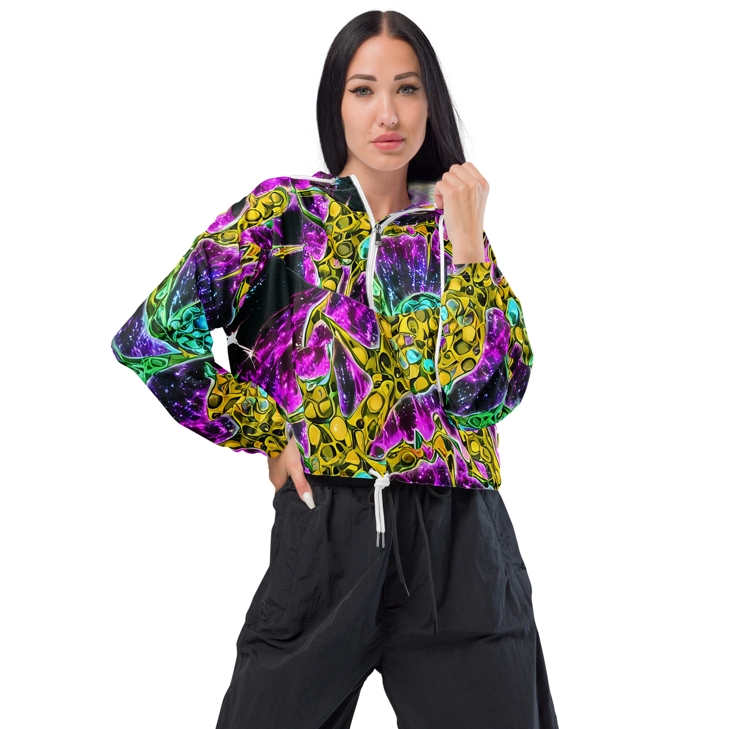 Women's Cropped Windbreaker - Adolf's Aura