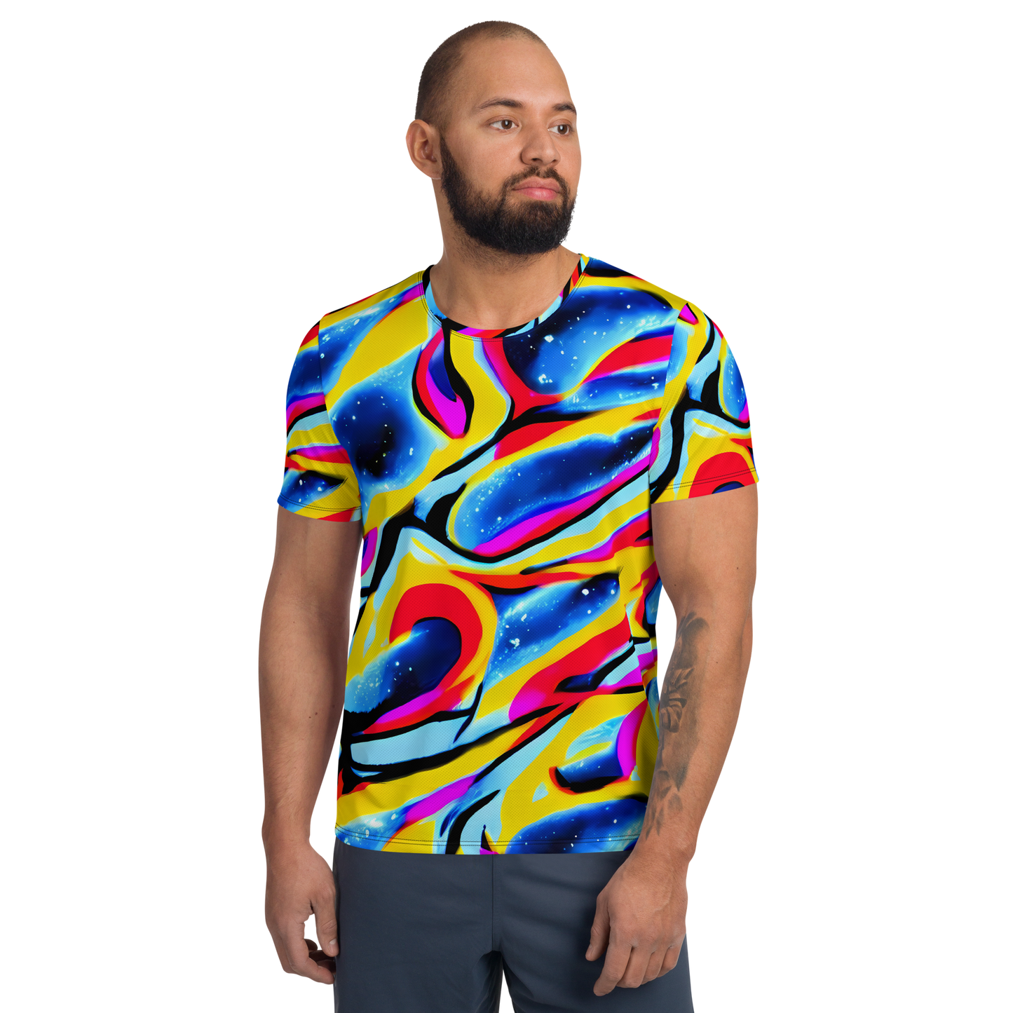 Men's Athletic T-Shirt - Electric Dreamscape