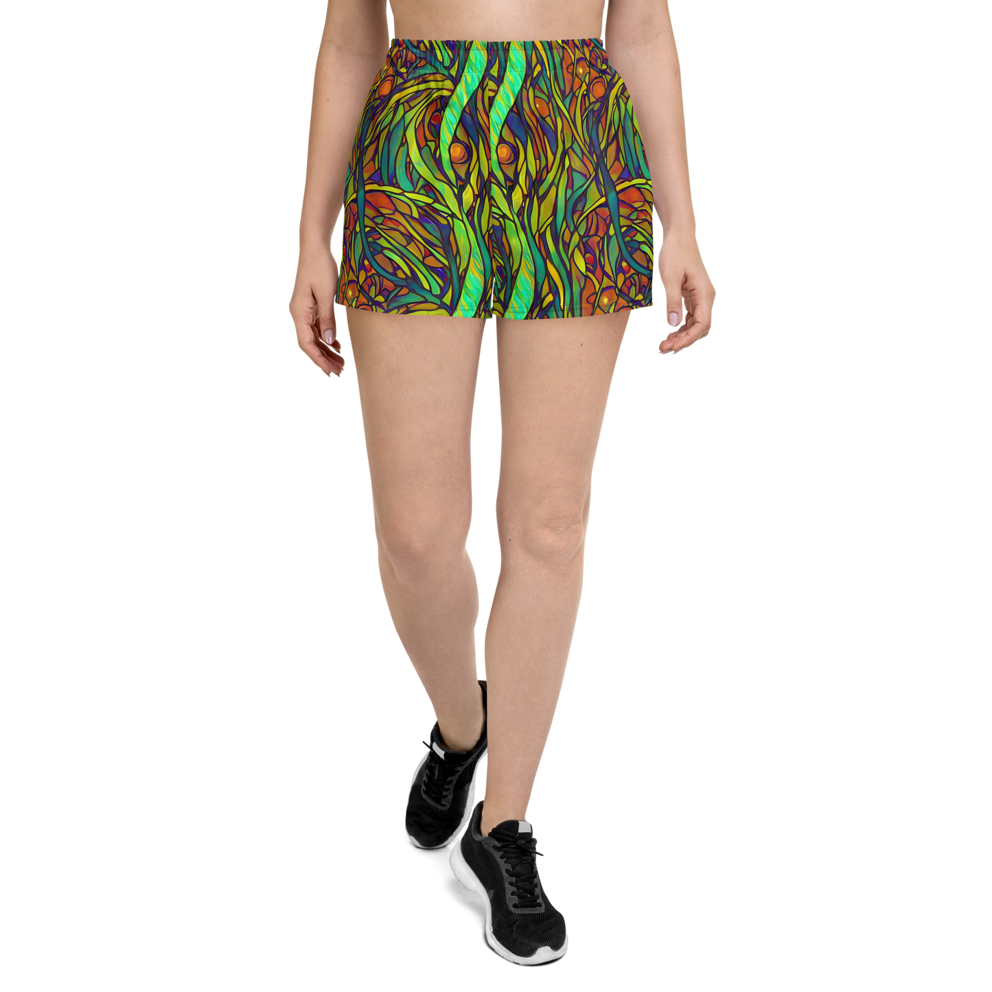 Women’s Athletic Shorts - Cosmic Garden