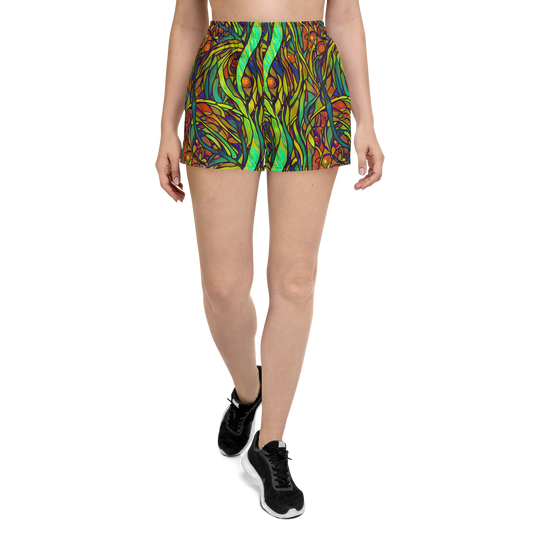 Women’s Athletic Shorts - Cosmic Garden