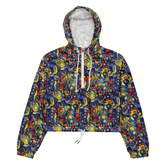 Women's Cropped Windbreaker - Dynamic Doodles