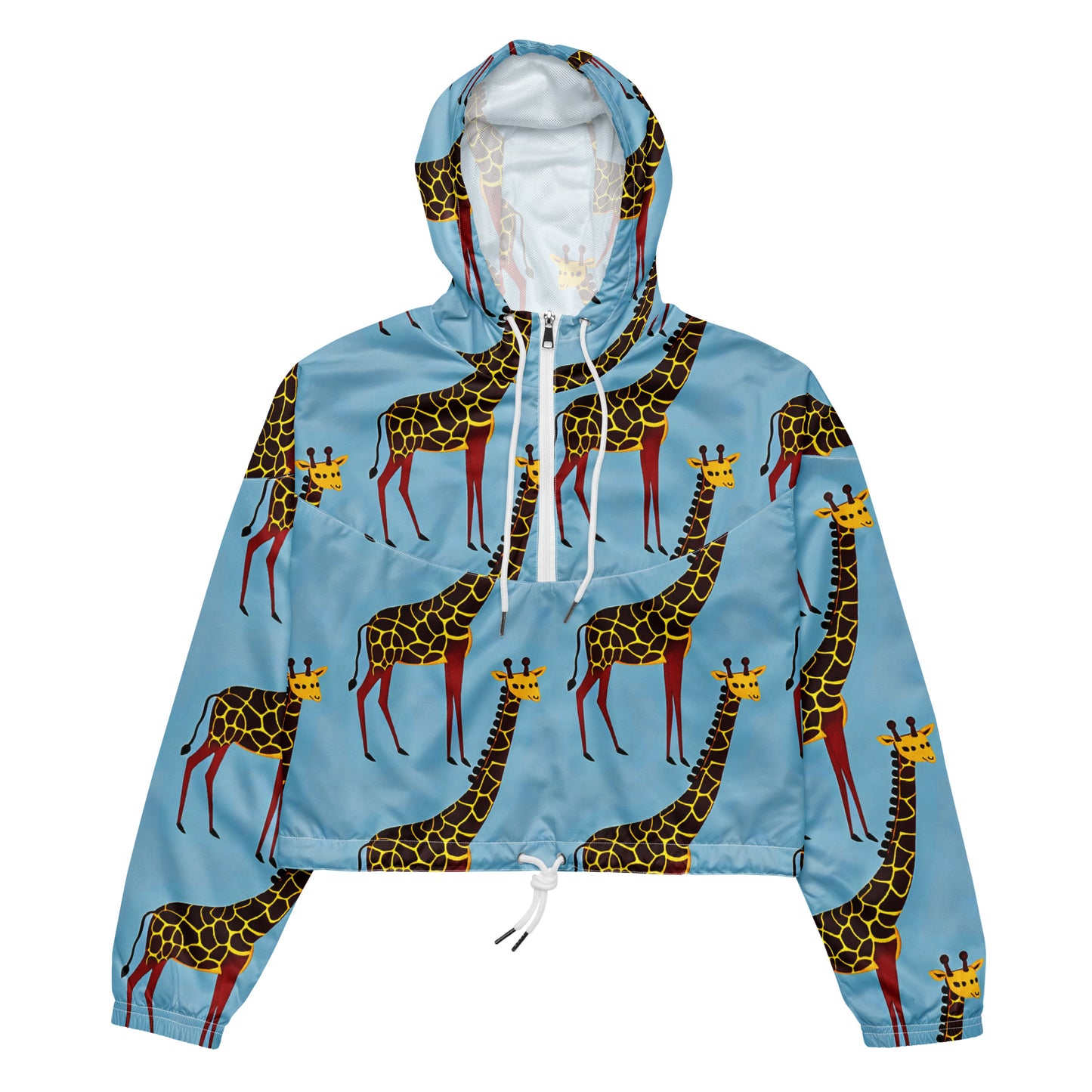 Women's Cropped Windbreaker - Giraffe Groove