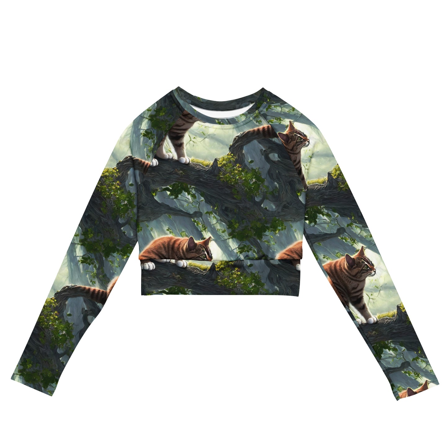 Long Sleeve Crop Top - Whiskered Enigma