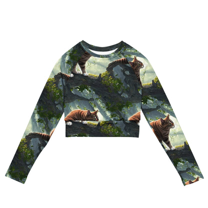 Long Sleeve Crop Top - Whiskered Enigma