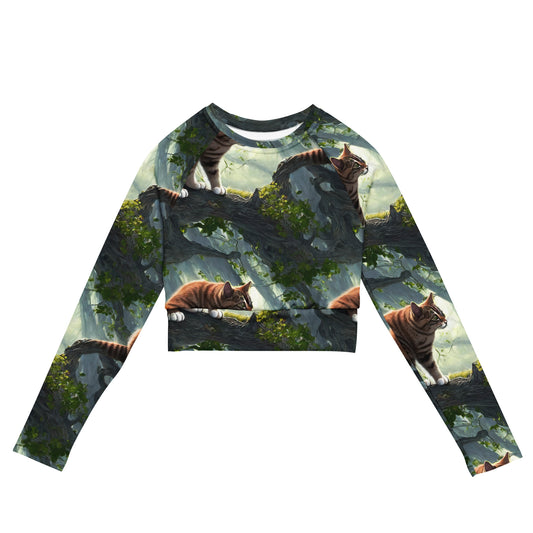 Long Sleeve Crop Top - Whiskered Enigma