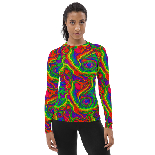 Women's Rash Guard - Psychedelic Waves