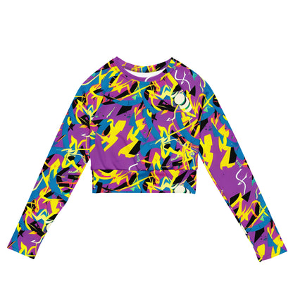 Long Sleeve Crop Top - Galactic Sprawl