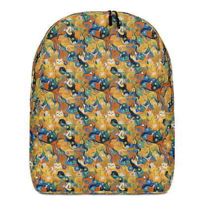 Minimalist Backpack - Whimsical Feline Dance