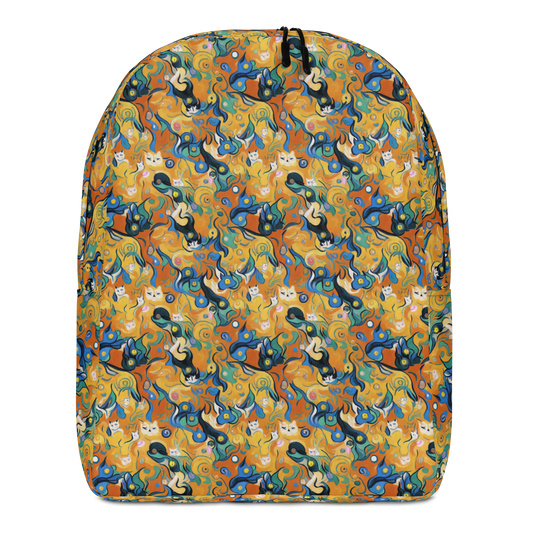 Minimalist Backpack - Whimsical Feline Dance