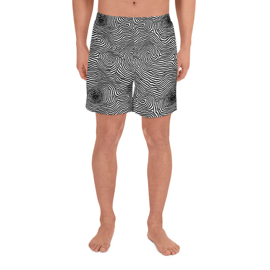 Men's Athletic Shorts - Black And White Rhapsody