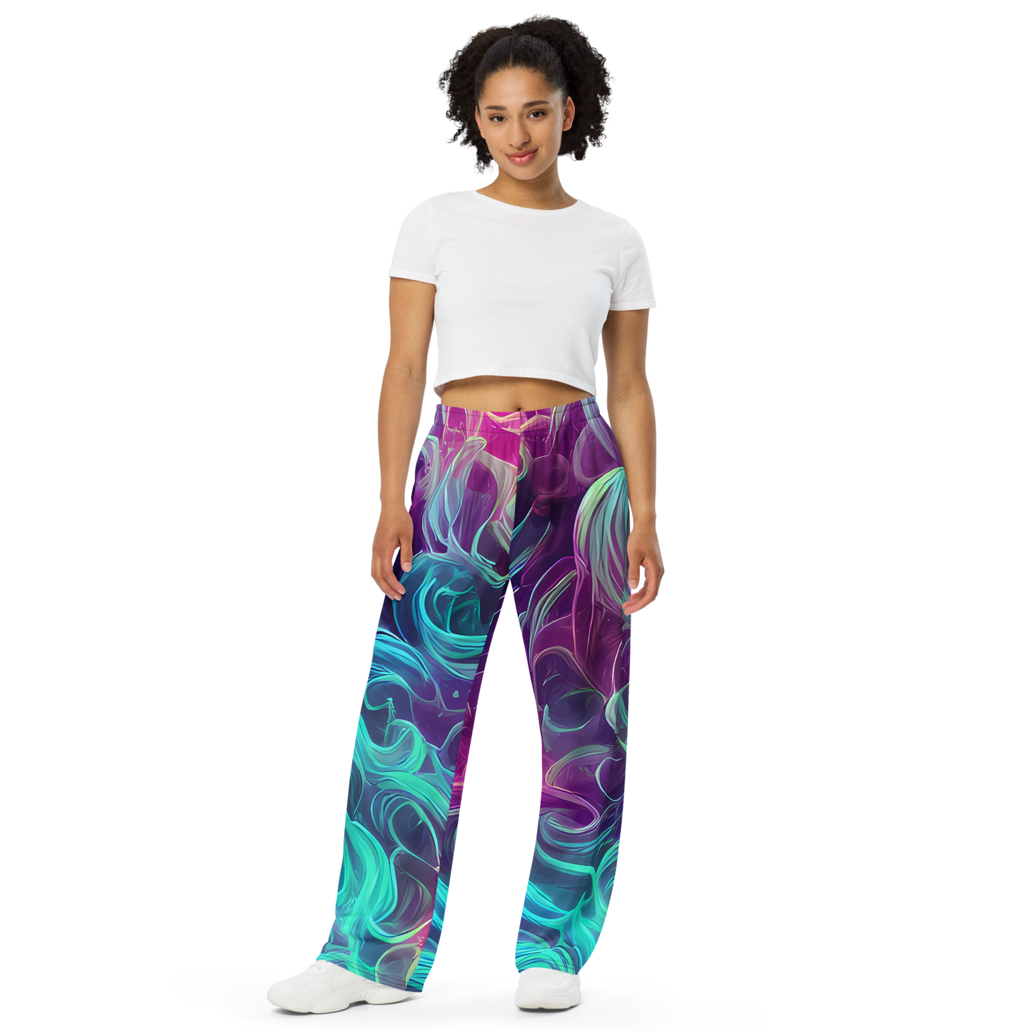 Wide-Leg Pants - Galactic Bloom