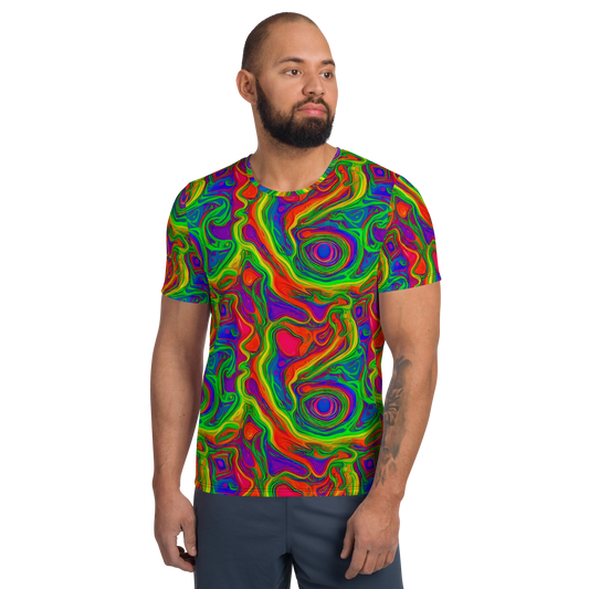 Men's Athletic T-Shirt - Psychedelic Waves