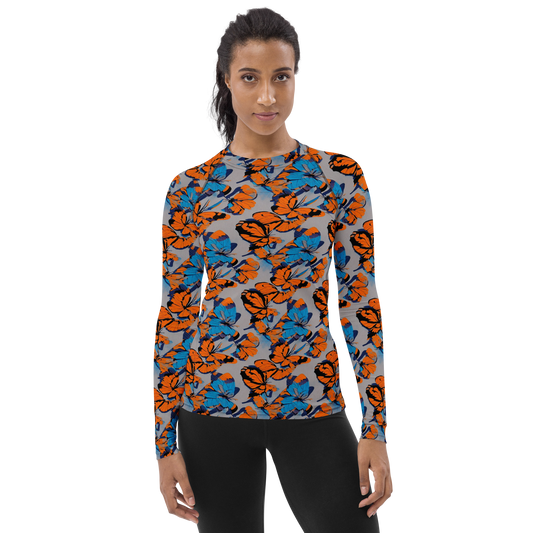 Women's Rash Guard - Flutter Wave