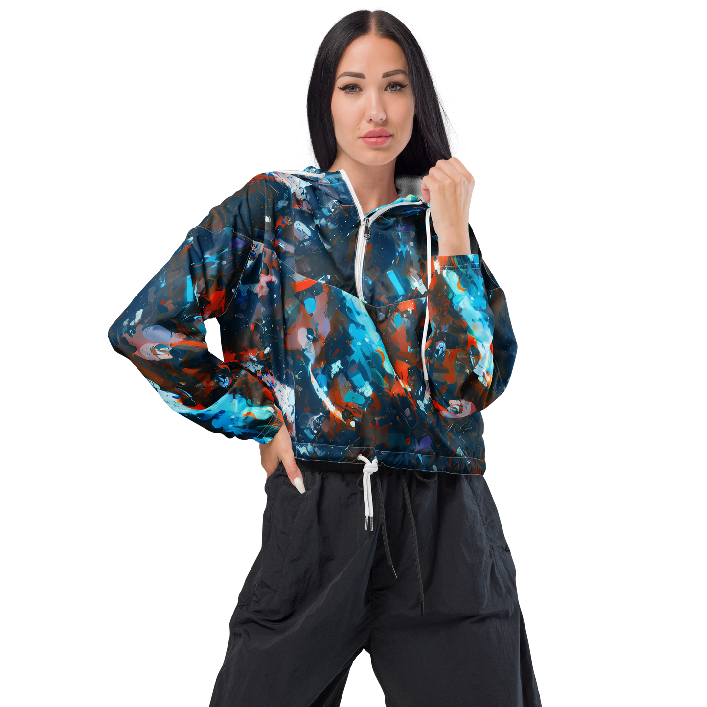 Women's Cropped Windbreaker - Ghenie's Whirl