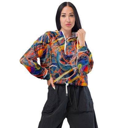 Women's Cropped Windbreaker - Vivid Tangle