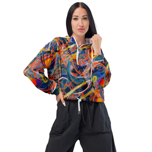 Women's Cropped Windbreaker - Vivid Tangle