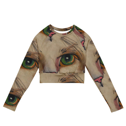 Long Sleeve Crop Top - Emerald Gaze