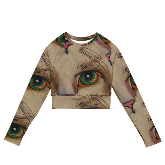 Long Sleeve Crop Top - Emerald Gaze