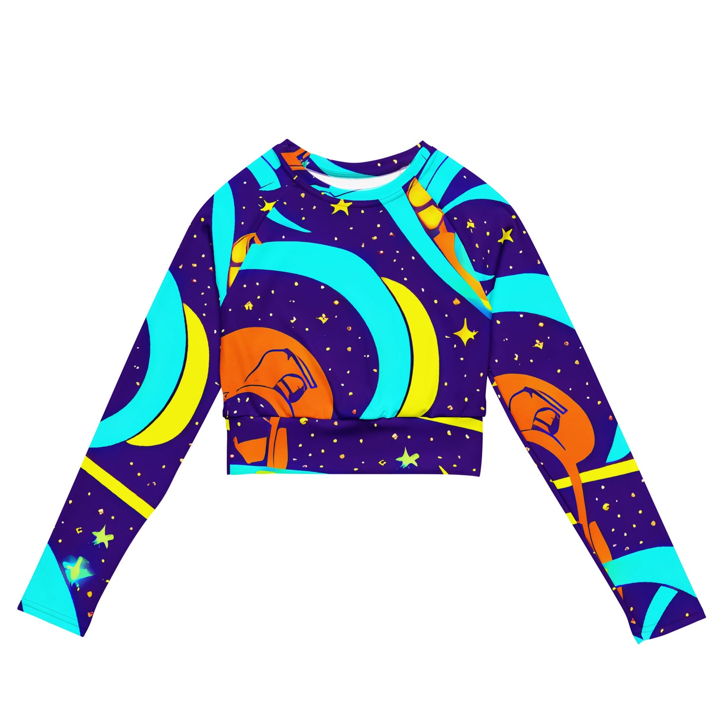 Long Sleeve Crop Top - Stellar Swirl