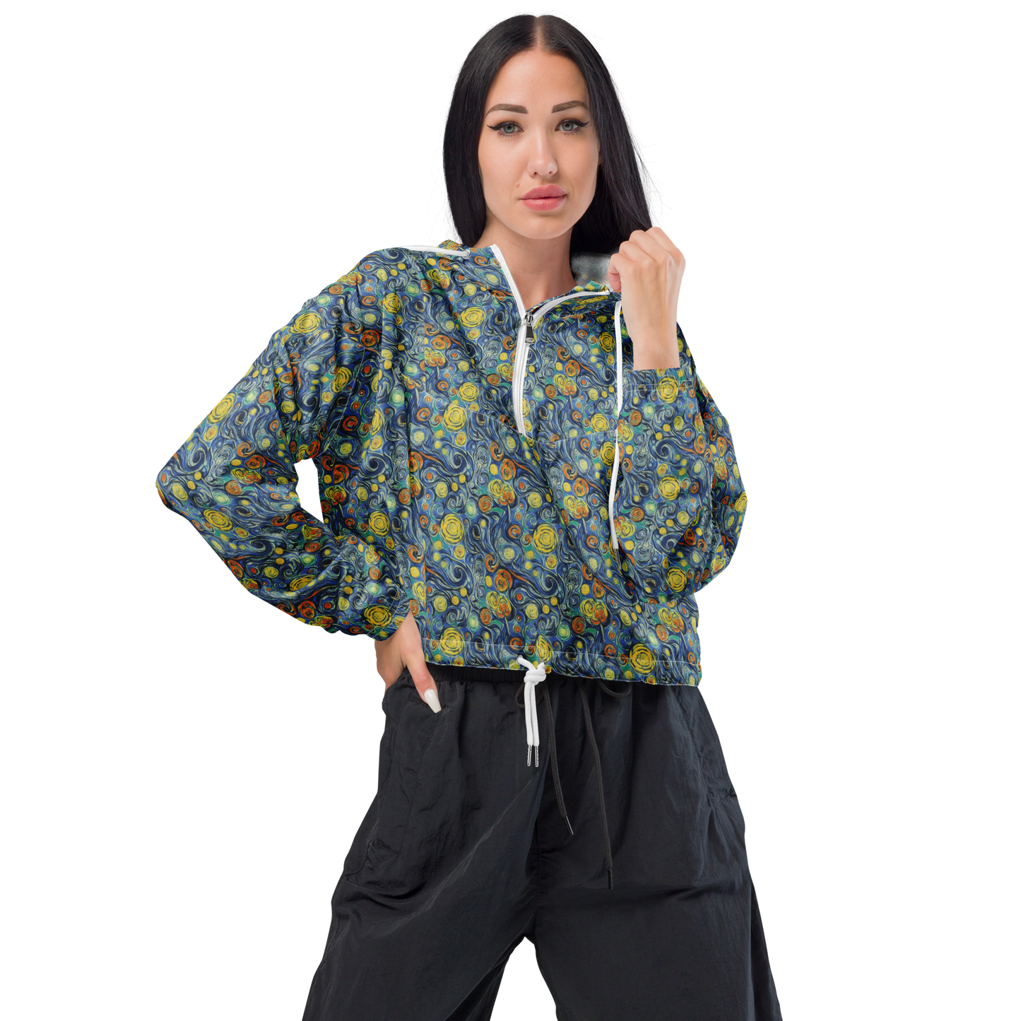 Women's Cropped Windbreaker - Lucent Harmony