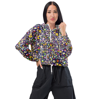 Women's Cropped Windbreaker - Whimsical Eyescape