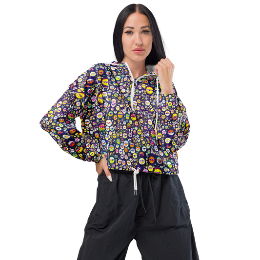 Women's Cropped Windbreaker - Whimsical Eyescape