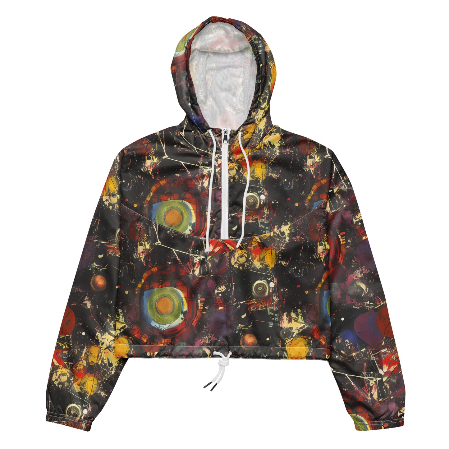 Women's Cropped Windbreaker - Lunar Funk