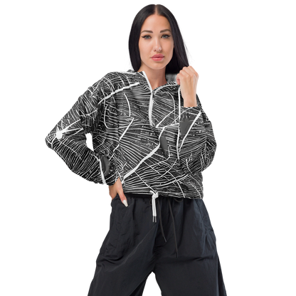 Women's Cropped Windbreaker - Silver Echo