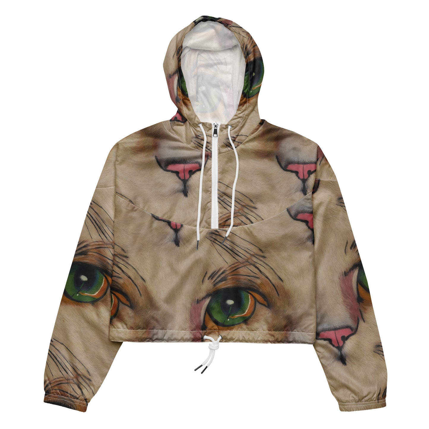 Women's Cropped Windbreaker - Emerald Gaze