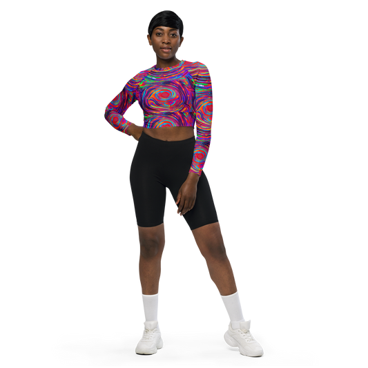 Long Sleeve Crop Top - Quantum Spiral