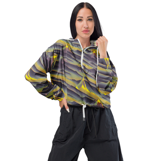 Women's Cropped Windbreaker - Surreal Summit