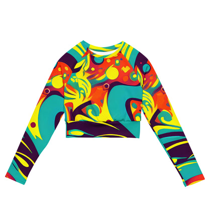 Long Sleeve Crop Top - Retro Ribbon