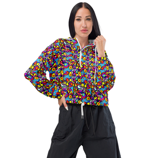 Women's Cropped Windbreaker - Stellar Circus