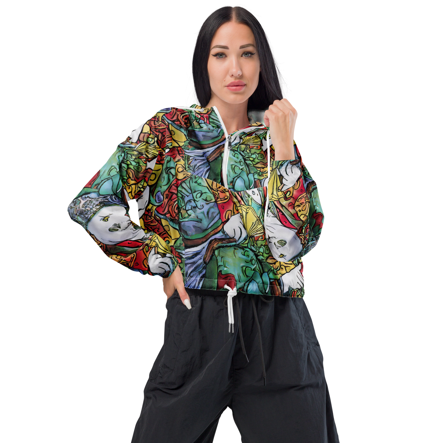 Women's Cropped Windbreaker - Fantasia Medley