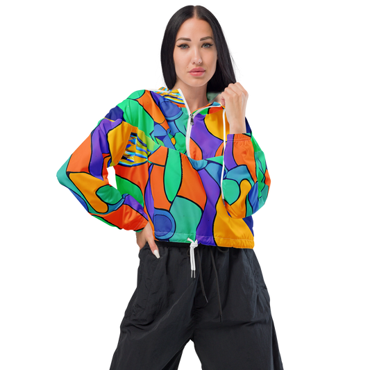 Women's Cropped Windbreaker - Archipenko Dream