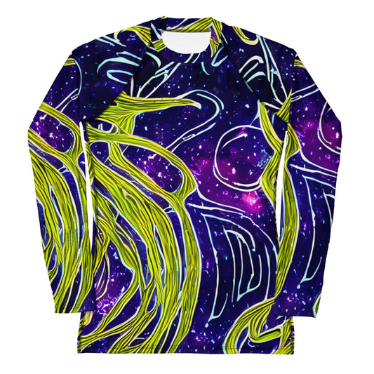 Women's Rash Guard - Celestial Scribbles