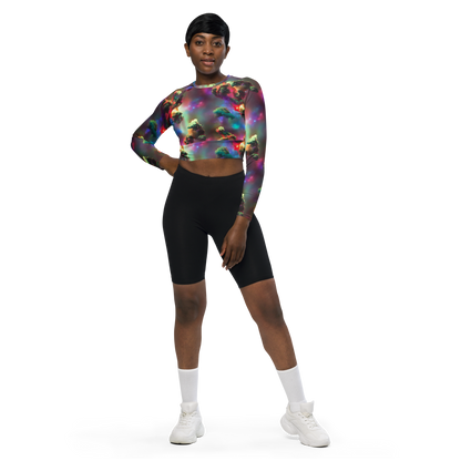 Long Sleeve Crop Top - Nebula Dreams