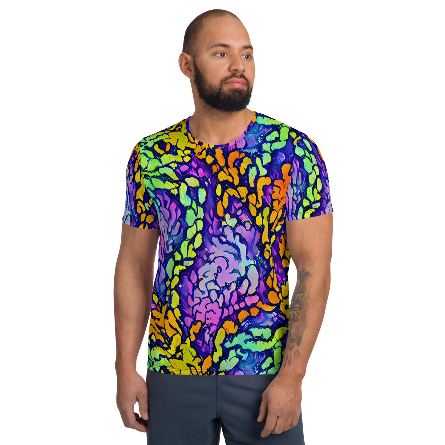 Men's Athletic T-Shirt - Surreal Waveforms