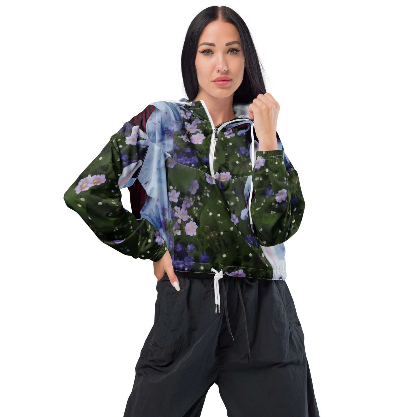 Women's Cropped Windbreaker - Hip, Sharp Focus, Beautiful