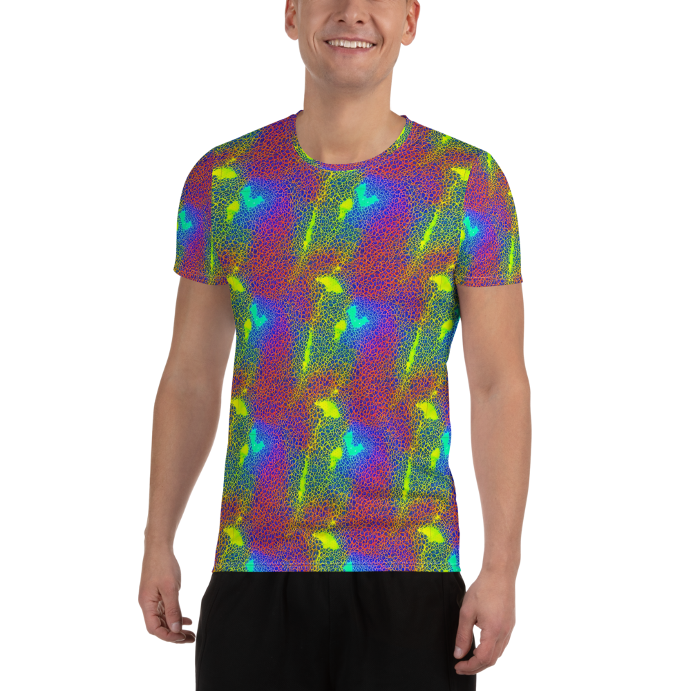 Men's Athletic T-Shirt - Prismatic Web