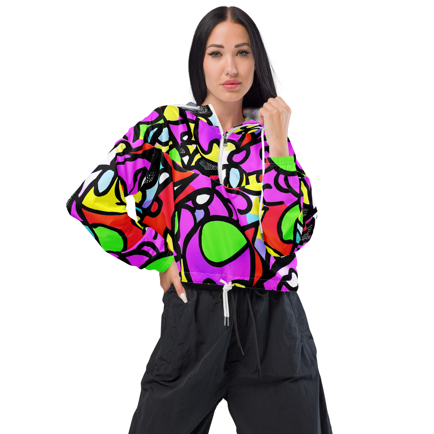 Women's Cropped Windbreaker - Vivid Serenade