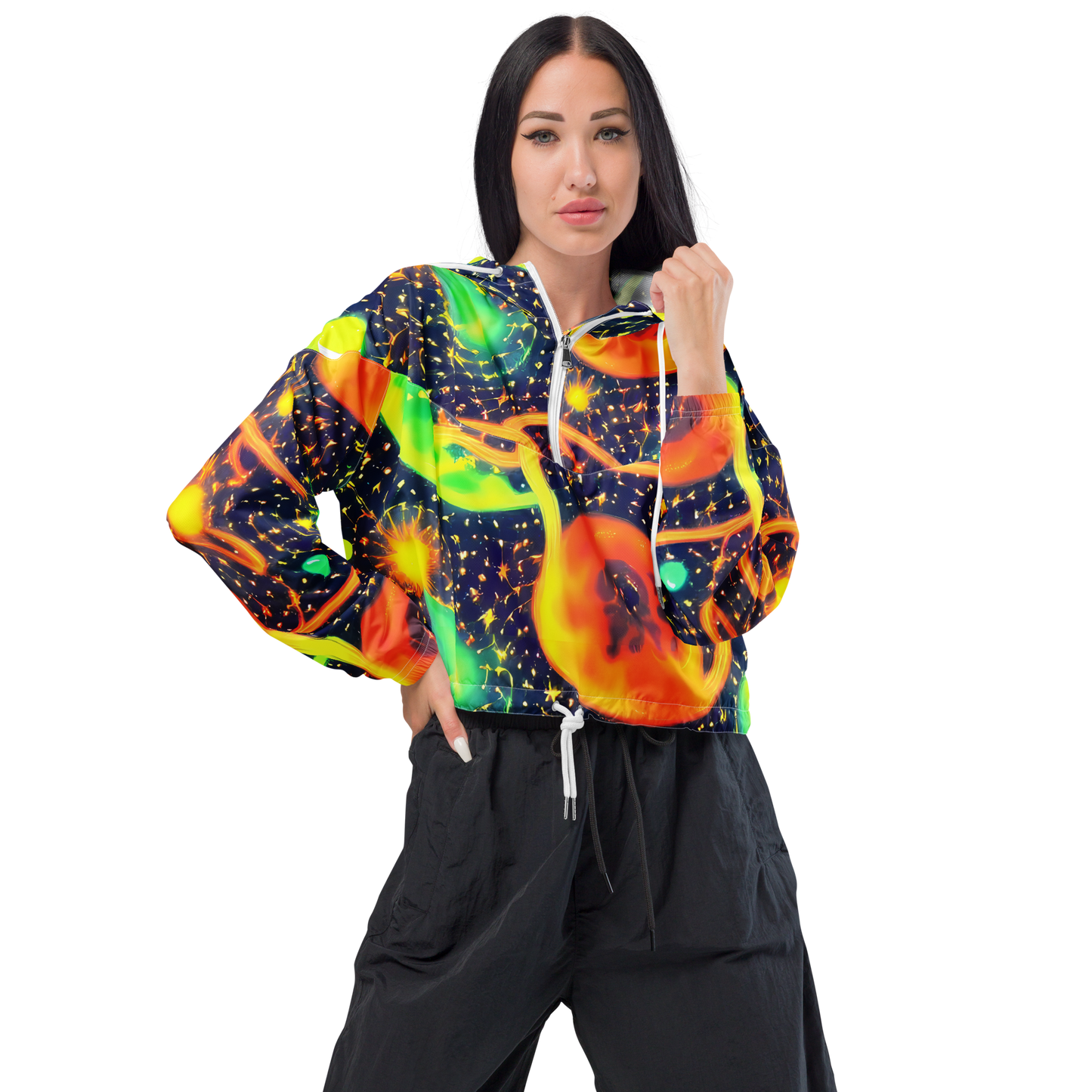 Women's Cropped Windbreaker - Coorte's Cosmos