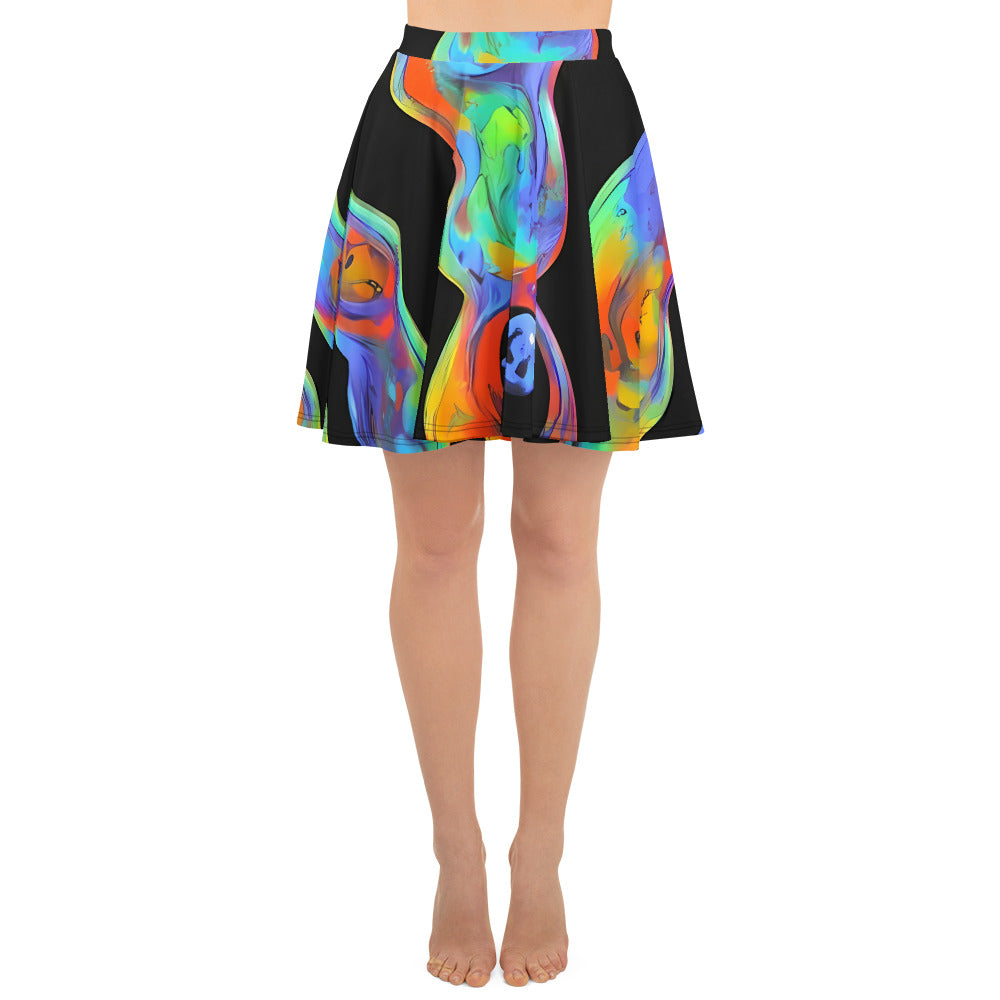 Skater Skirt - Vibrant Vortices
