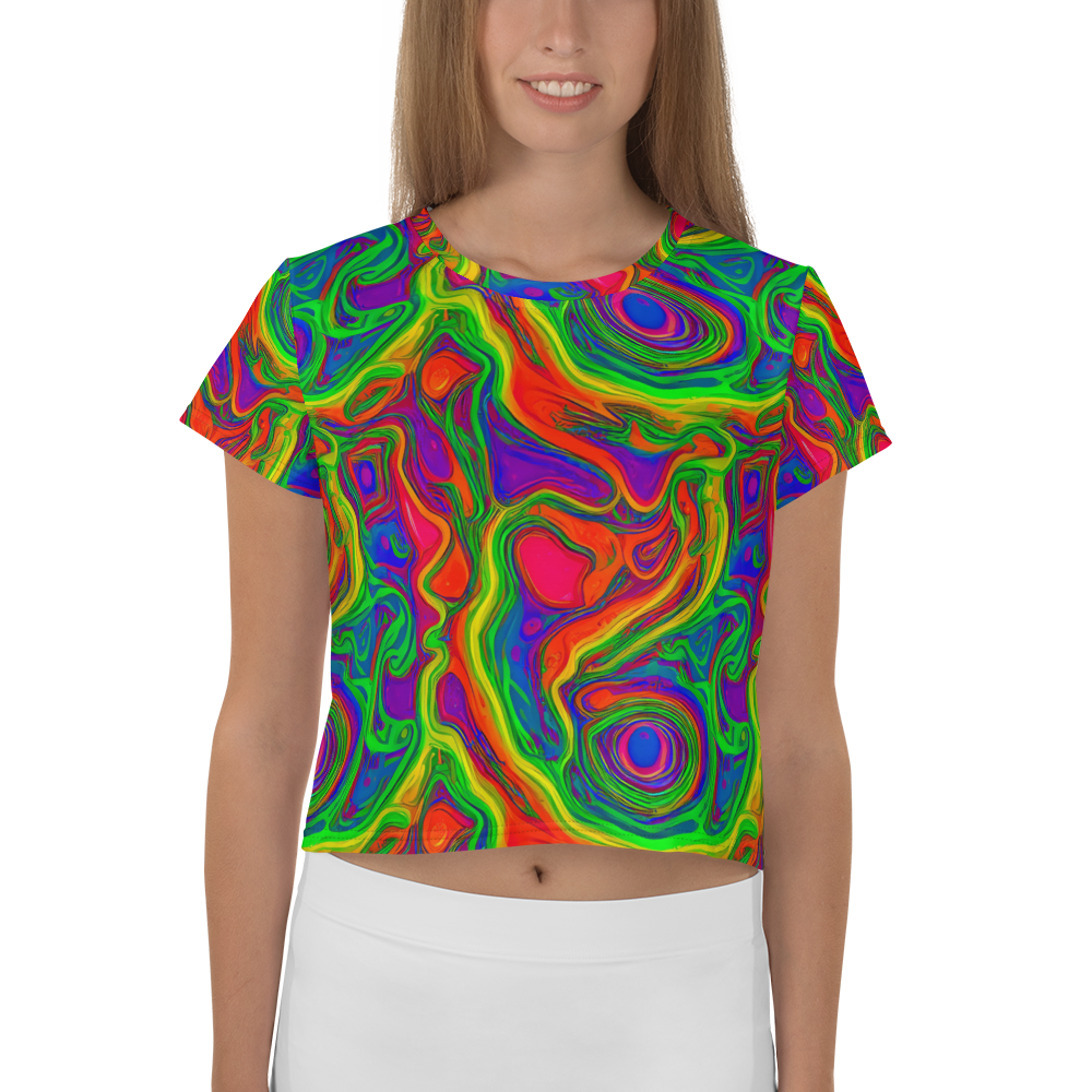 Women's Crop Tee - Psychedelic Waves