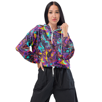 Women's Cropped Windbreaker - Hutty Nebula