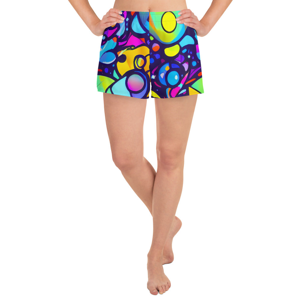 Women’s Athletic Shorts - Neon Graffscape