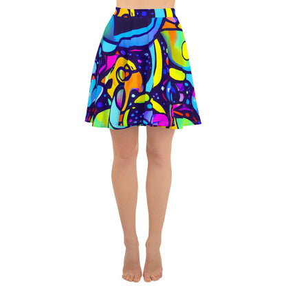 Skater Skirt - Neon Graffscape