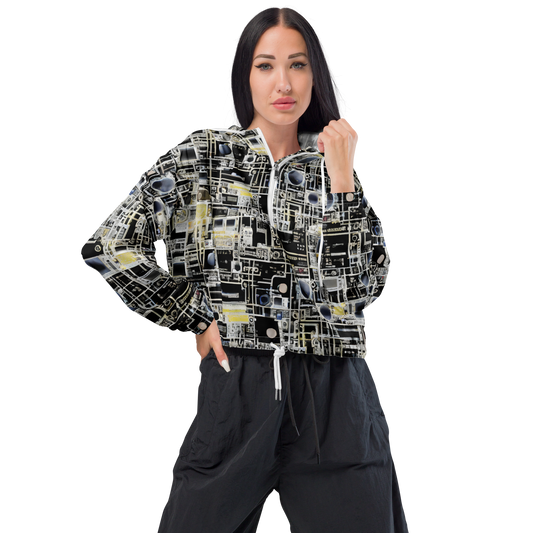 Women's Cropped Windbreaker - High Contrast, As A Texture, David Eugene Henry, Grace English